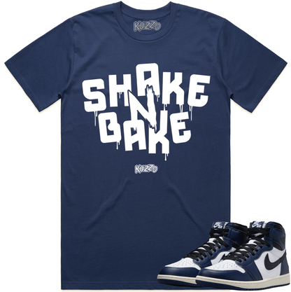 Midnight Navy 1s Shirt to Match - Sneaker Tees - Shake N Bake