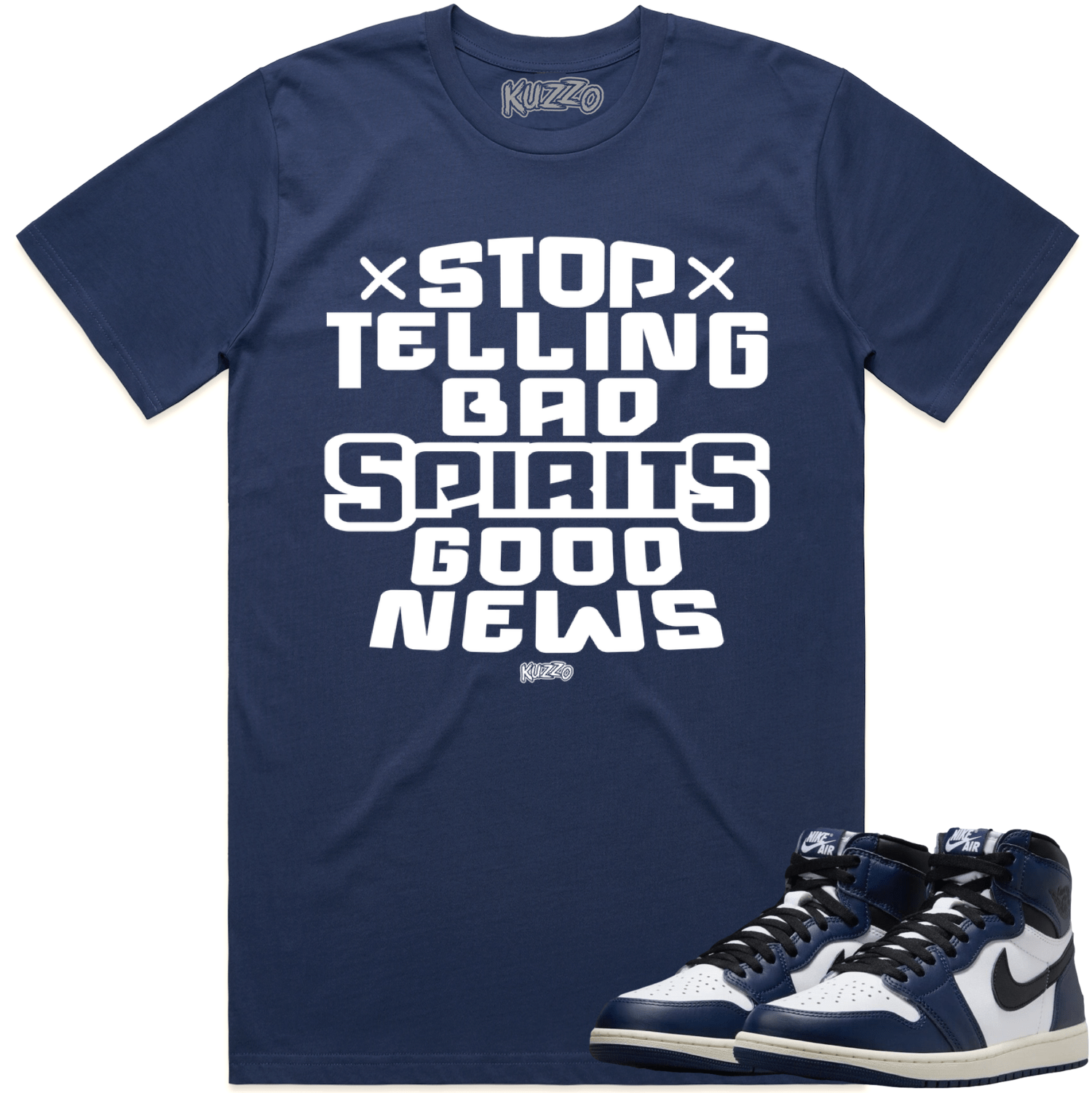 Midnight Navy 1s Shirt to Match - Sneaker Tees - Spirits