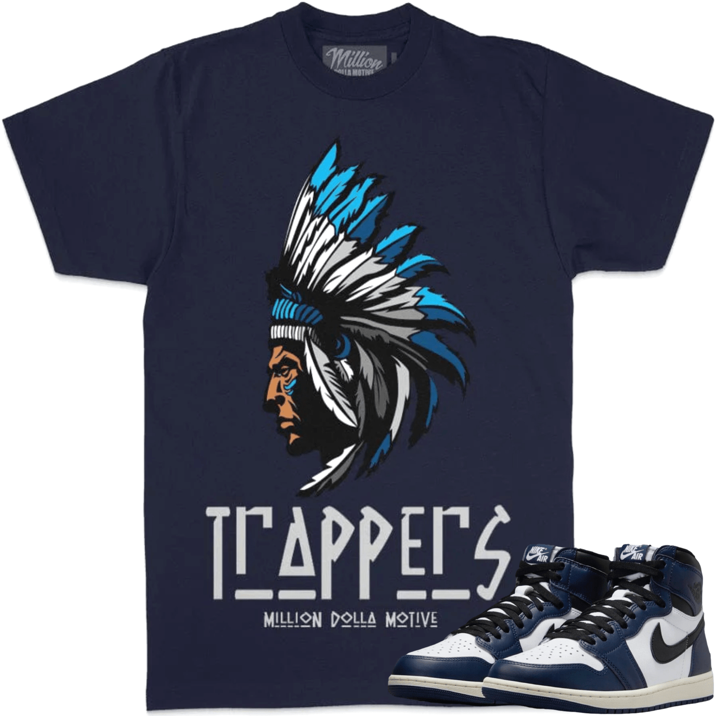 Midnight Navy 1s Shirt to Match - Sneaker Tees - Trappers