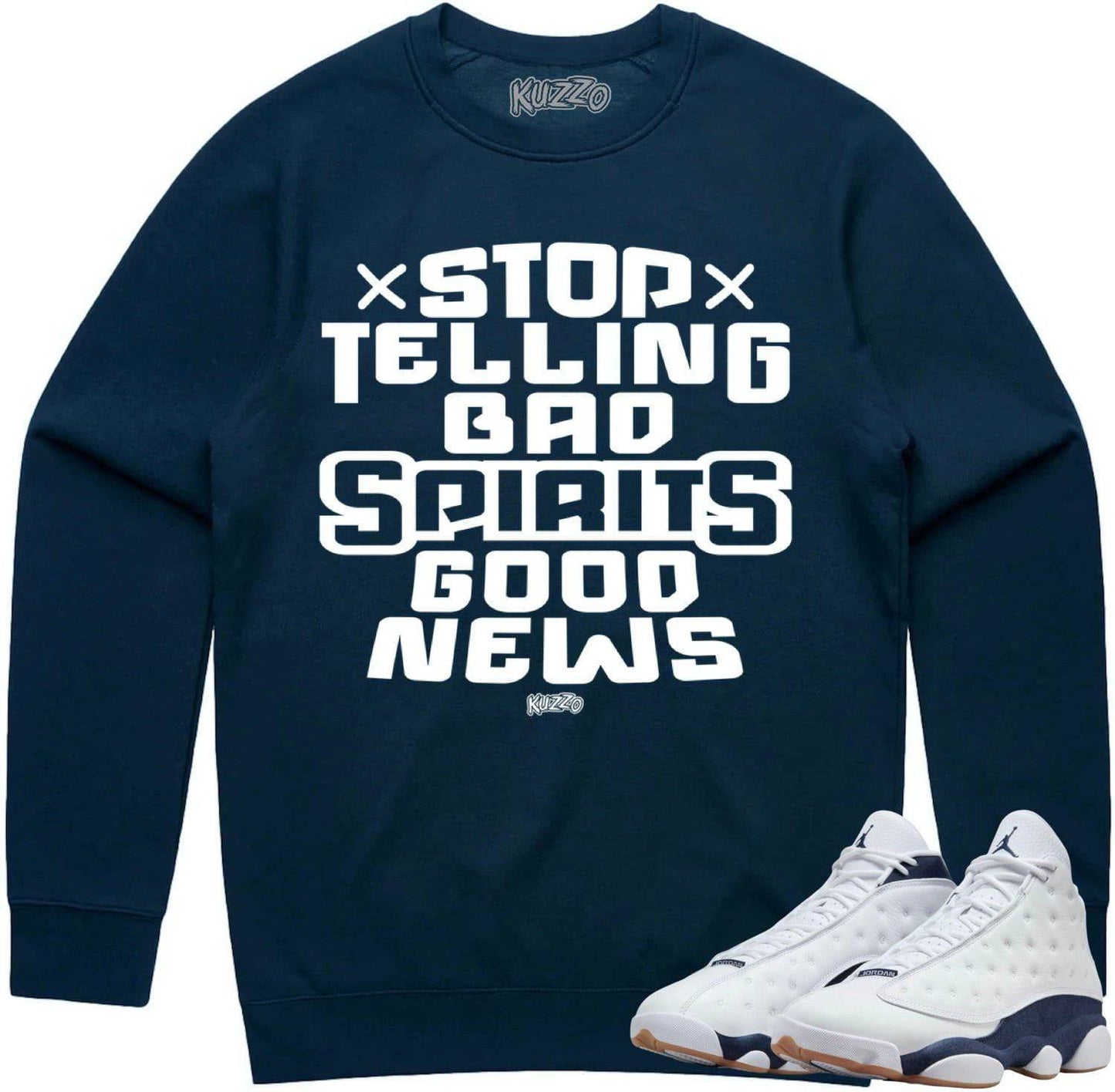 Midnight Navy Gym 13s Sweater - Jordan 13 Crewnecks - Spirits