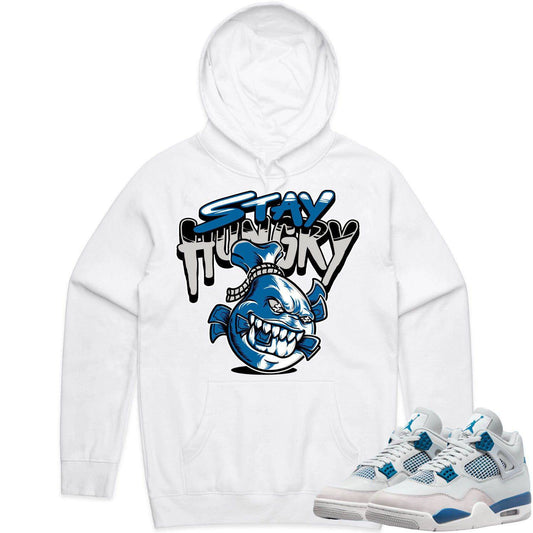 Military Blue 4s Hoodie - Jordan 4 Military Blue 4s Hoodie - Hungry