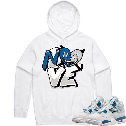 Military Blue 4s Hoodie - Jordan 4 Military Blue 4s Hoodie - Love