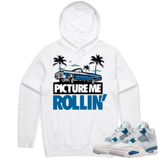 Military Blue 4s Hoodie - Jordan 4 Military Blue 4s Hoodie - PMR