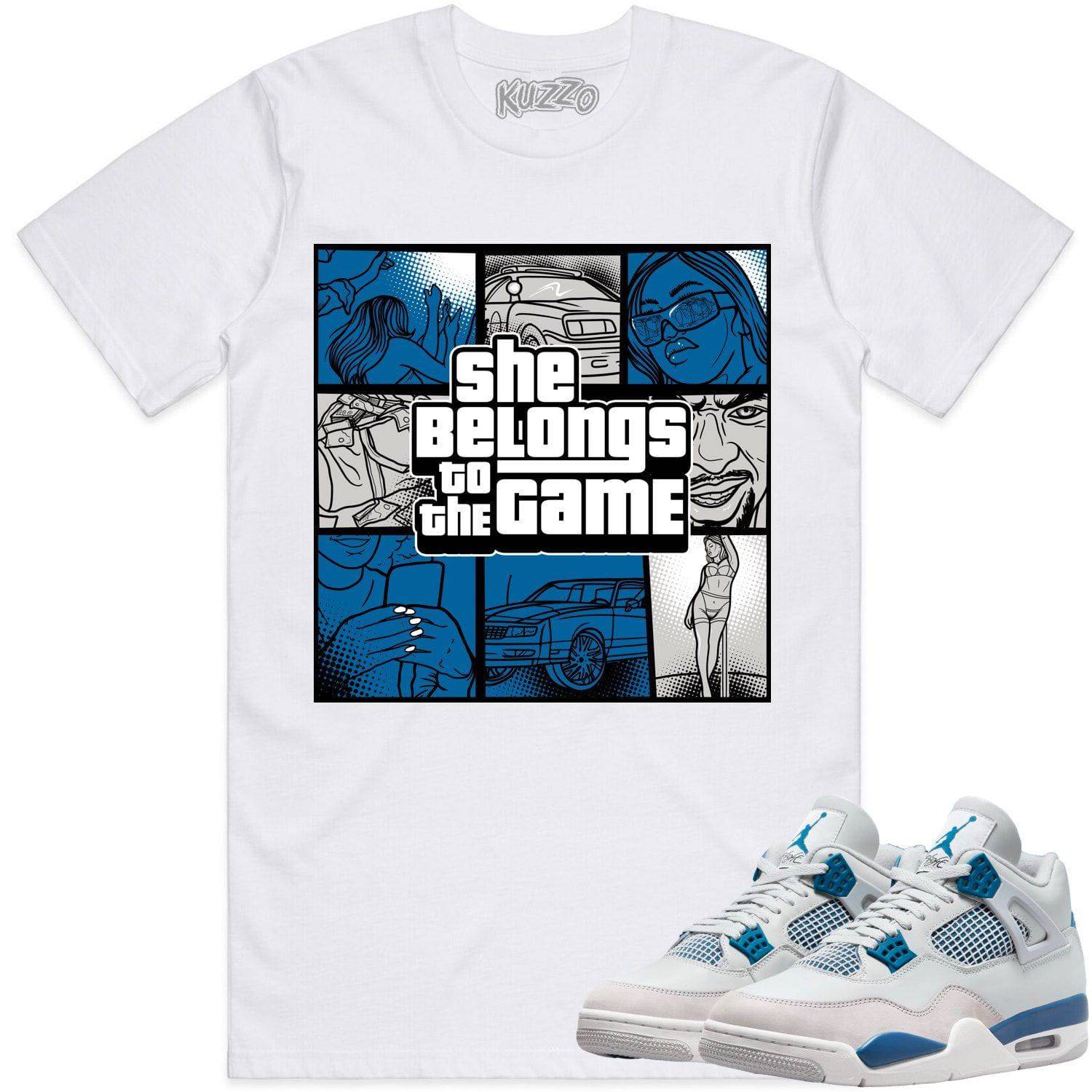 Military Blue 4s Shirt - Jordan 4 Military Blue Shirts - Belongs Game