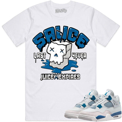 Military Blue 4s Shirt - Jordan 4 Military Blue Shirts - Sauce