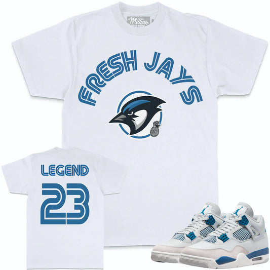 Military Blue 4s Shirt - Jordan 4 Military Blue Sneaker Tees - Fresh