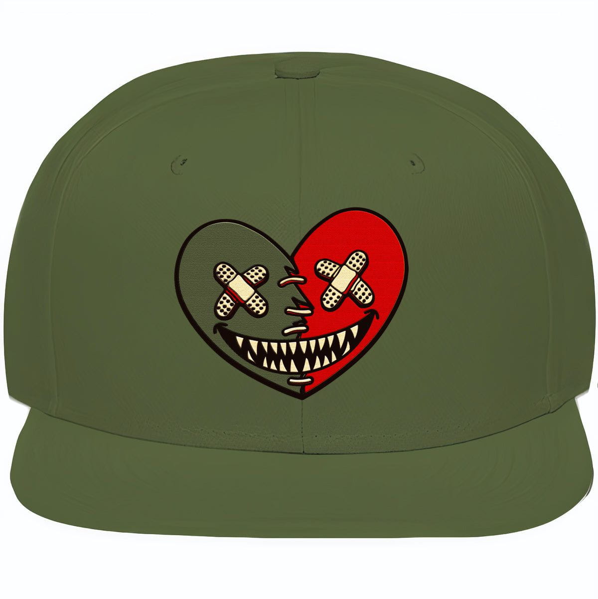 Mystic Red Cargo Dunks Snapback Hats - Olive Heart Baws