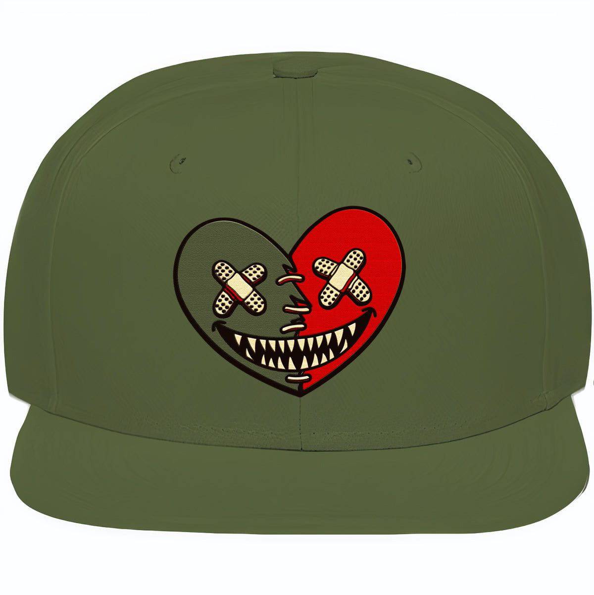 Mystic Red Cargo Dunks Snapback Hats - Olive Heart Baws