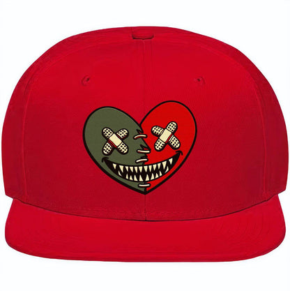 Mystic Red Cargo Dunks Snapback Hats - Olive Heart Baws