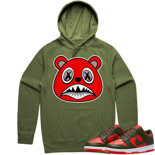 Mystic Red Dunks Hoodie - Olive Red Dunks Shirts - Angry Baws