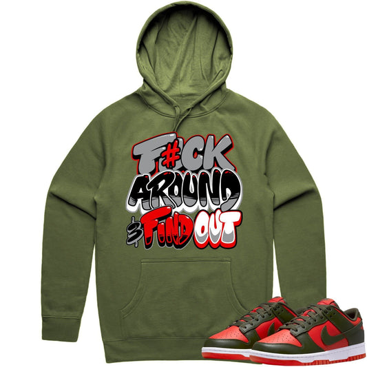 Mystic Red Dunks Hoodie - Olive Red Dunks Shirts - F#ck Around