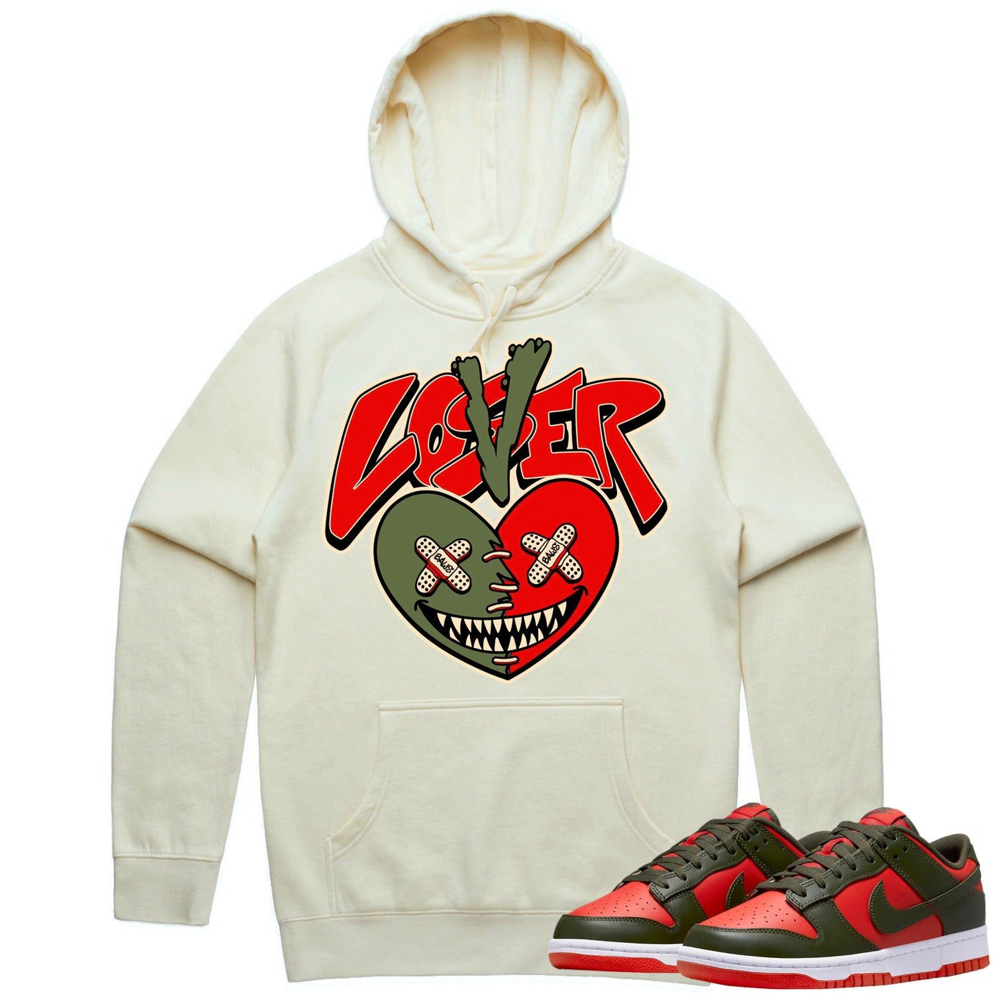 Mystic Red Dunks Hoodie - Olive Red Dunks Shirts - Olive Lover Loser