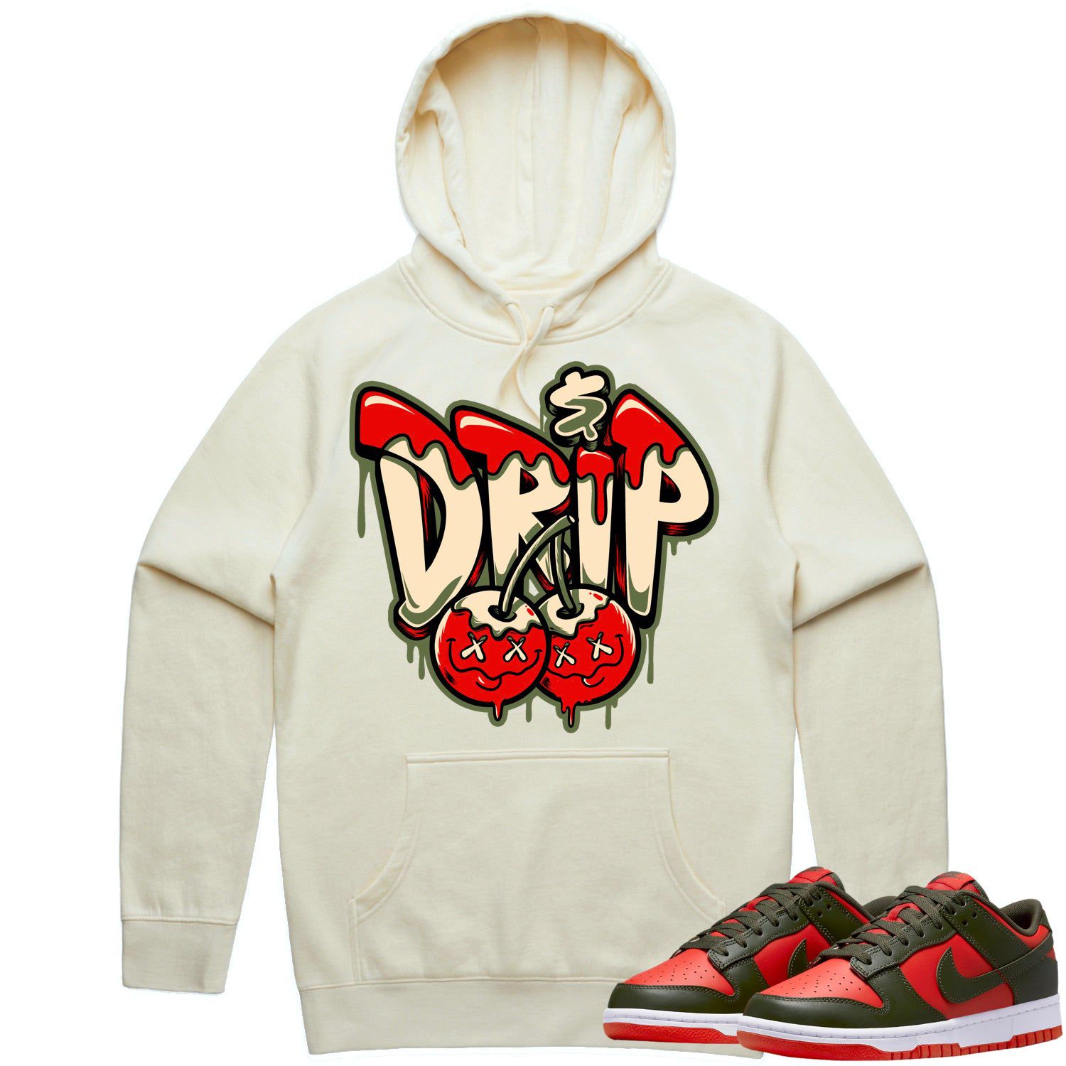 Mystic Red Dunks Hoodie - Olive Red Dunks Shirts - Olive Money Drip
