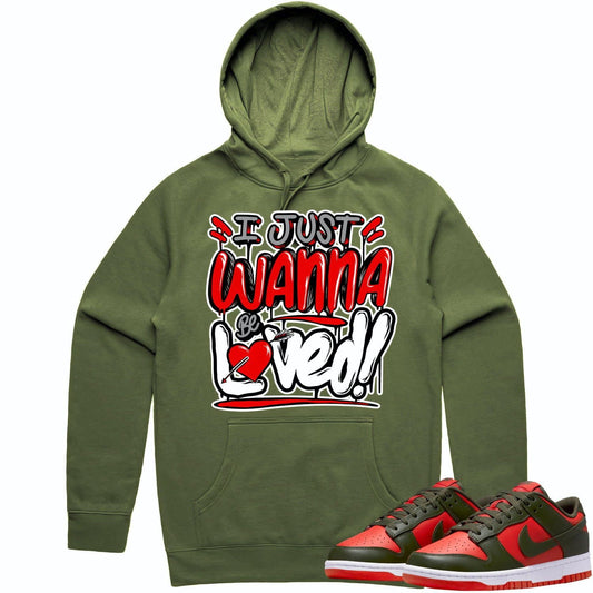 Mystic Red Dunks Hoodie - Olive Red Dunks Shirts - Red Loved