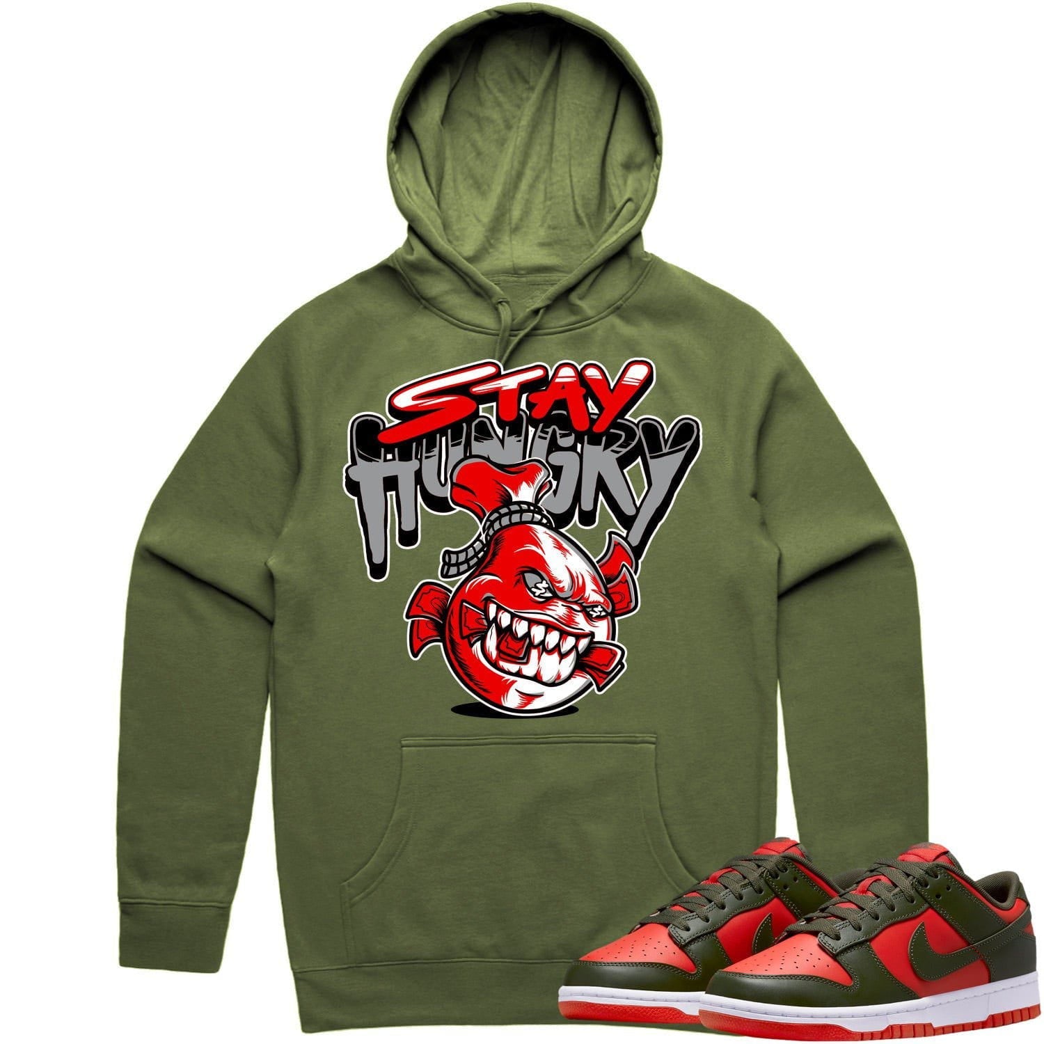 Mystic Red Dunks Hoodie - Olive Red Dunks Shirts - Stay Hungry