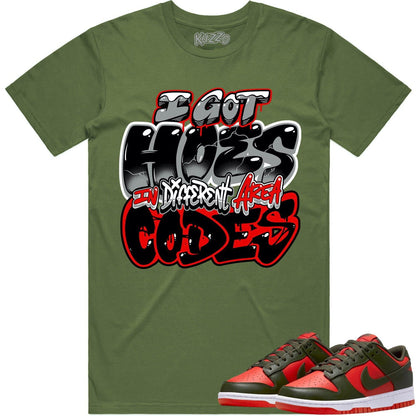 Mystic Red Dunks Shirt - Dunks SB Mystic Red Shirts - Area Codes