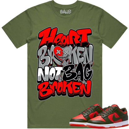 Mystic Red Dunks Shirt - Dunks SB Mystic Red Shirts - Heart Broken