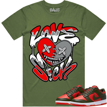 Mystic Red Dunks Shirt - Dunks SB Mystic Red Shirts - Love Sick