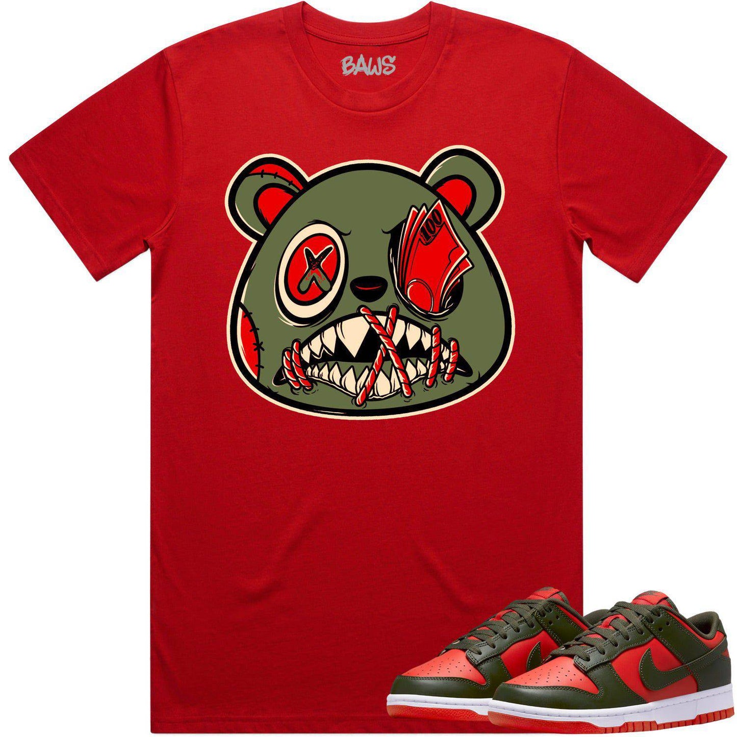 Mystic Red Dunks Shirt - Dunks SB Mystic Red Shirts - Money Talks Baws