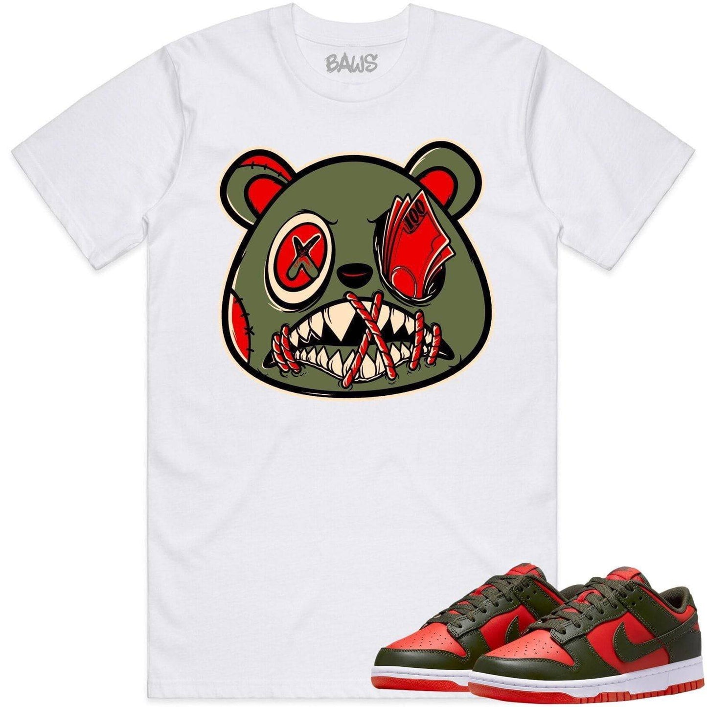 Mystic Red Dunks Shirt - Dunks SB Mystic Red Shirts - Money Talks Baws