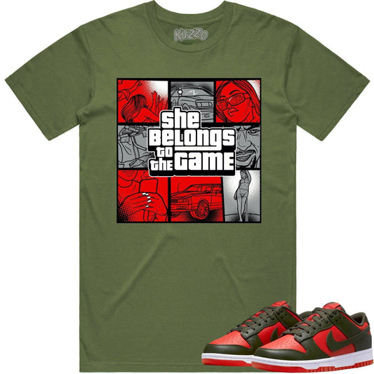 Mystic Red Dunks Shirt - Dunks SB Mystic Red Shirts - Red Game