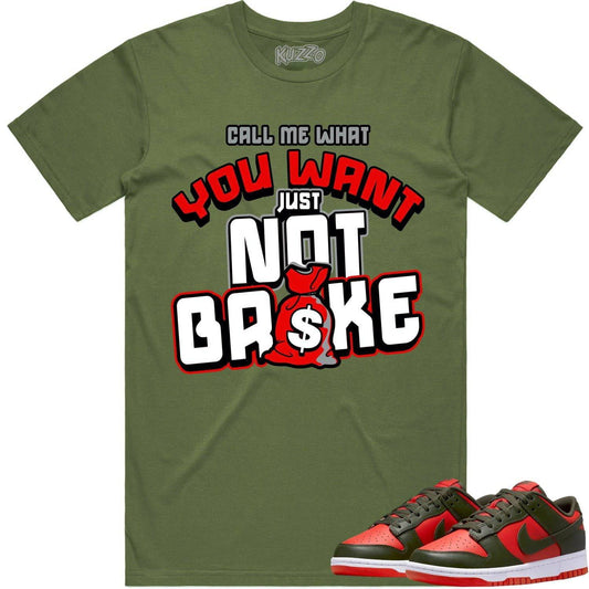 Mystic Red Dunks Shirt - Dunks SB Mystic Red Shirts - Red Not Broke