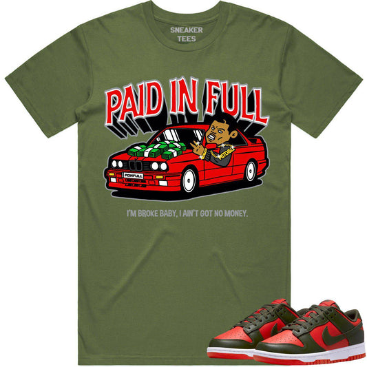 Mystic Red Dunks Shirt - Dunks SB Mystic Red Shirts - Red Paid