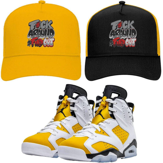 Ochre 6s Trucker Hats - Jordan 6 Ochre 6s Hats - Red F#ck