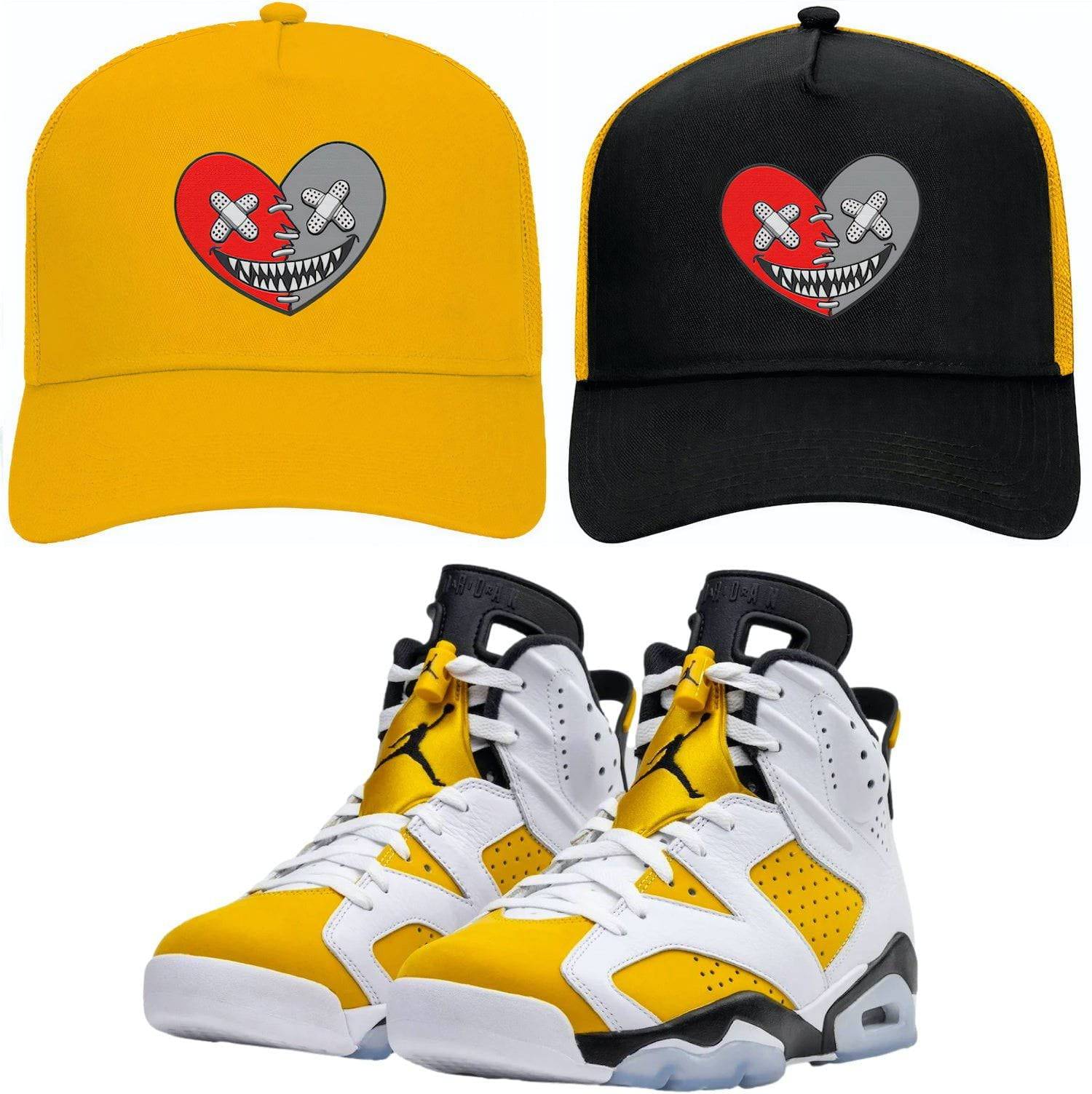 Ochre 6s Trucker Hats - Jordan 6 Ochre 6s Hats - Red Heart Baws