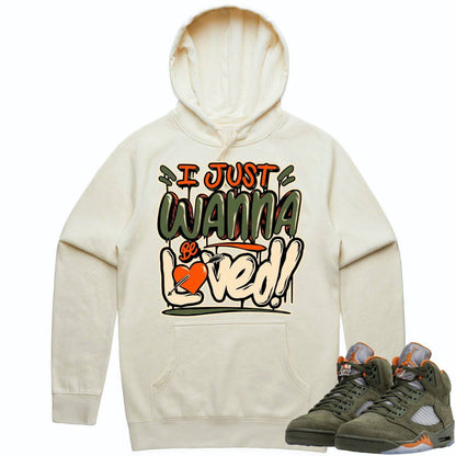 Olive 5s Hoodies - Jordan Retro 5 Olive 5s Hoodie - Celadon Loved