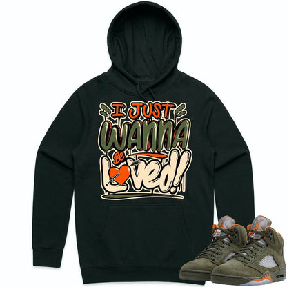 Olive 5s Hoodies - Jordan Retro 5 Olive 5s Hoodie - Celadon Loved