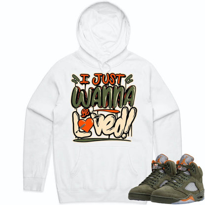 Olive 5s Hoodies - Jordan Retro 5 Olive 5s Hoodie - Celadon Loved