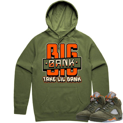 Olive 5s Hoodies - Jordan Retro 5 Olive Hoodie - Celadon Big Bank