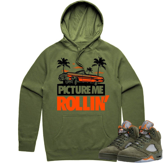 Olive 5s Hoodies - Jordan Retro 5 Olive Hoodie - Picture