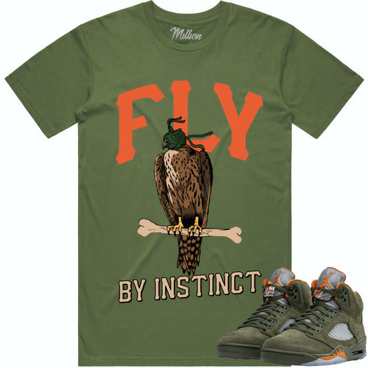 Olive 5s Shirt - Jordan 5 Olive Sneaker Tees - Fly by Instinct