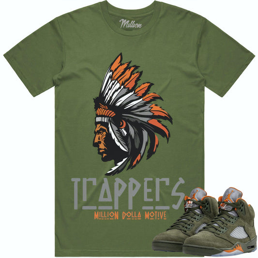 Olive 5s Shirt - Jordan 5 Olive Sneaker Tees - Trappers