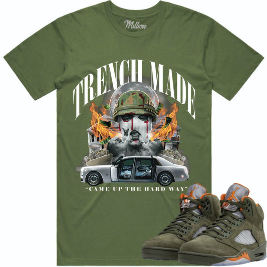 Olive 5s Shirt - Jordan 5 Olive Sneaker Tees - Trench Made