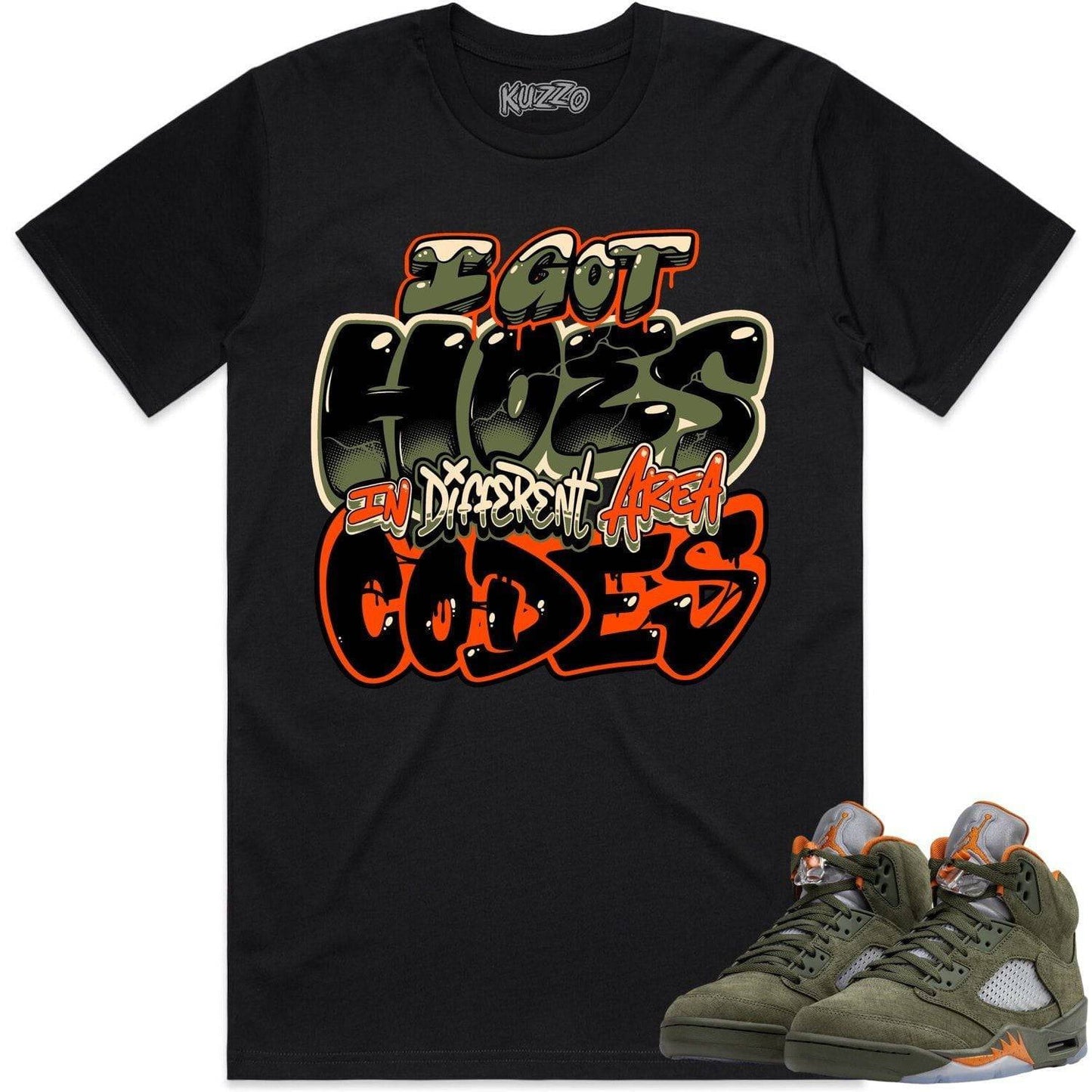 Olive 5s Shirt - Jordan Retro 5 Olive 5s Sneaker Tees - Area Codes