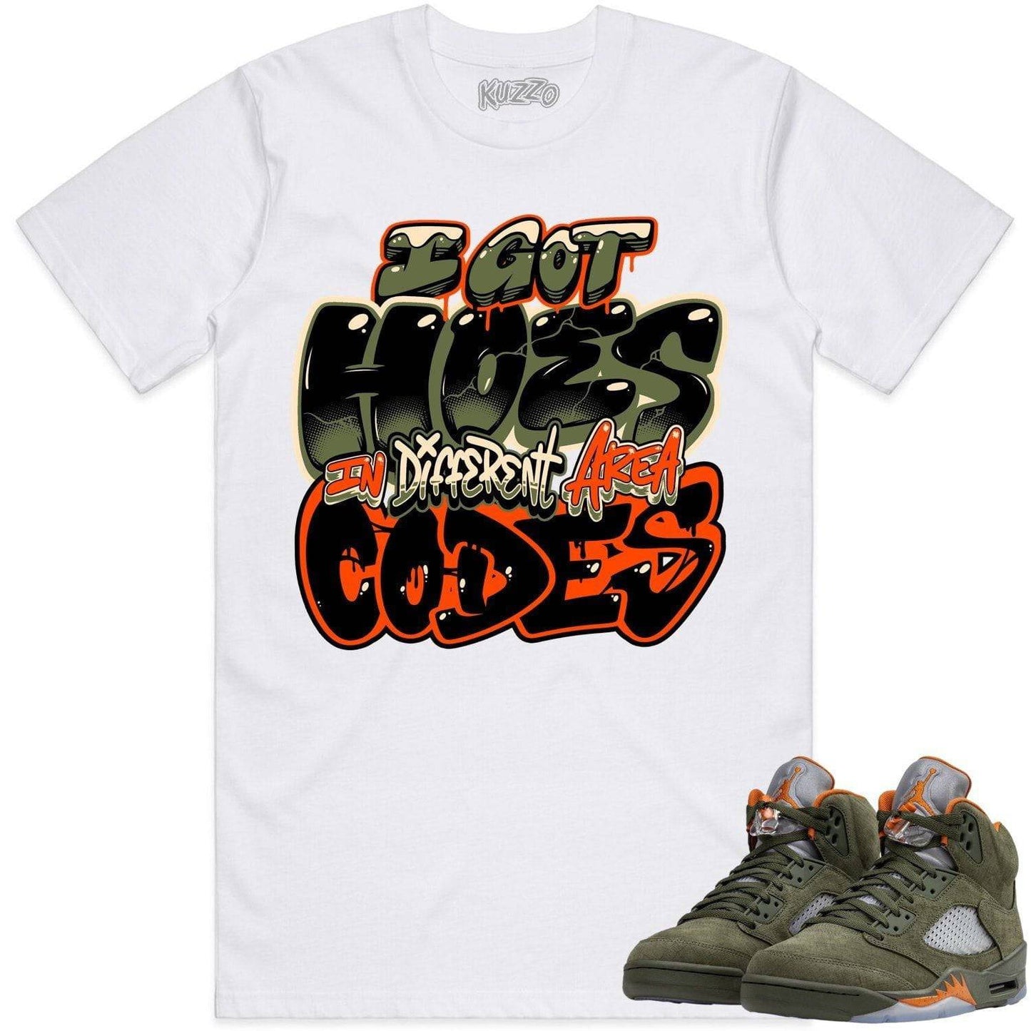 Olive 5s Shirt - Jordan Retro 5 Olive 5s Sneaker Tees - Area Codes