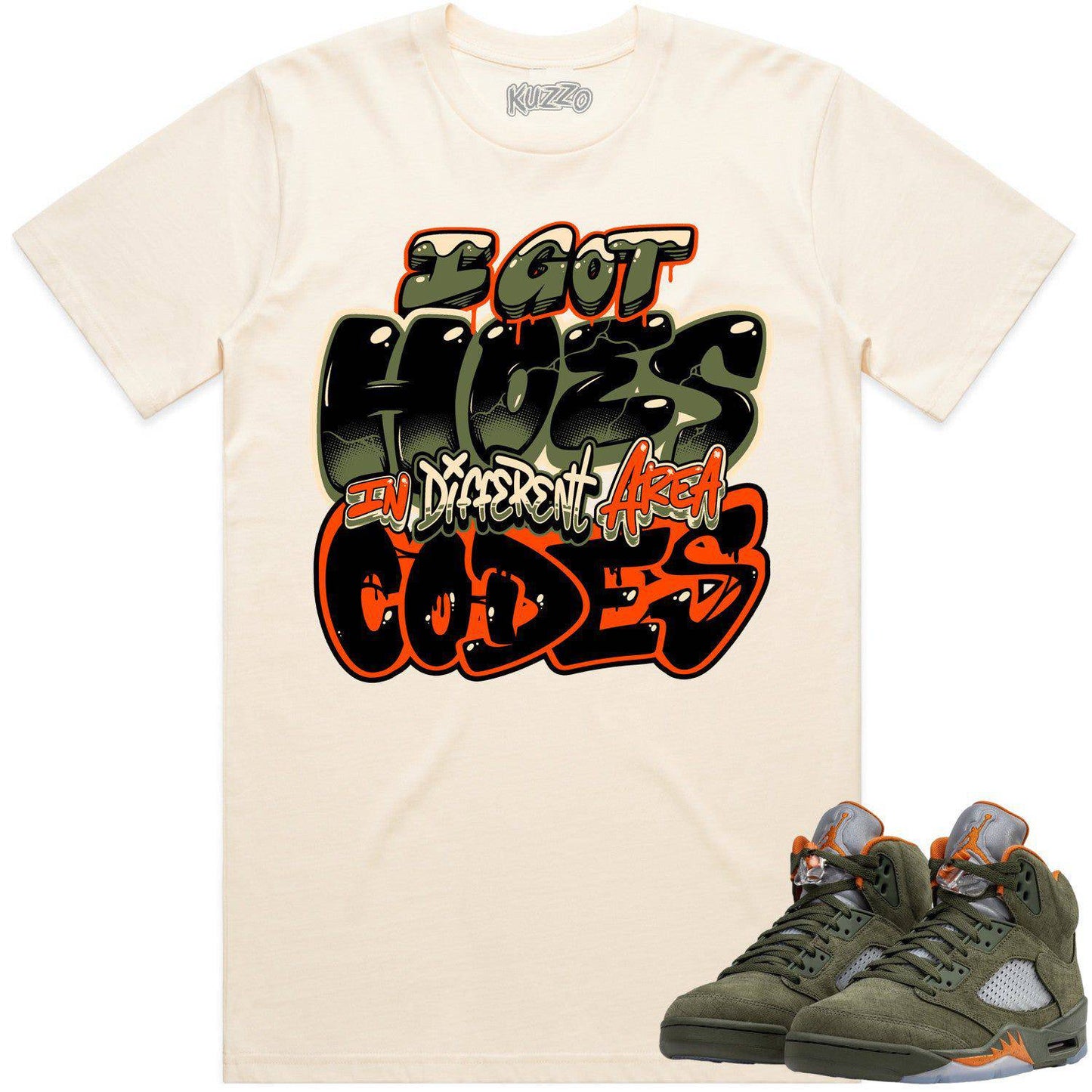 Olive 5s Shirt - Jordan Retro 5 Olive 5s Sneaker Tees - Area Codes