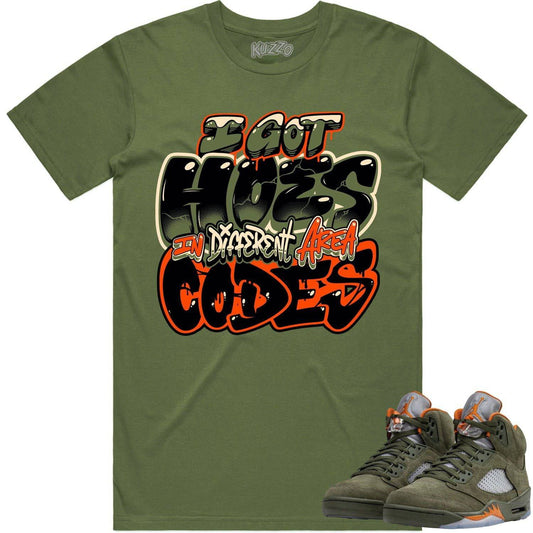 Olive 5s Shirt - Jordan Retro 5 Olive 5s Sneaker Tees - Area Codes