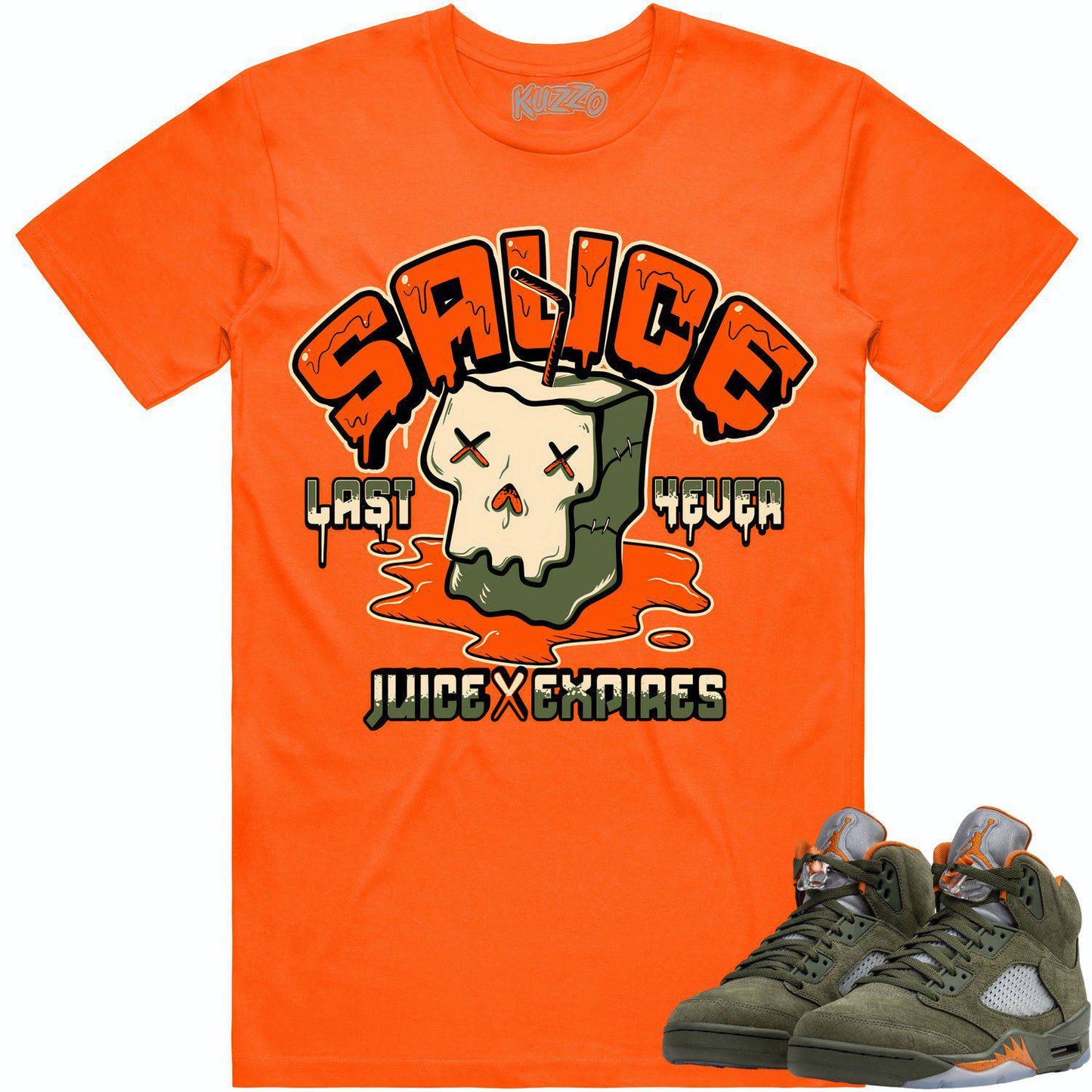 Olive 5s Shirt - Jordan Retro 5 Olive Sneaker Tees - Celadon Sauce