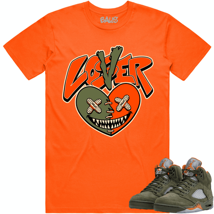 Olive 5s Shirts - Jordan 5 Olive 5s Sneaker Tees - Celadon Lover Loser