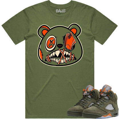 Olive 5s Shirts - Jordan Retro 5 Olive Shirts - Money Talks Baws