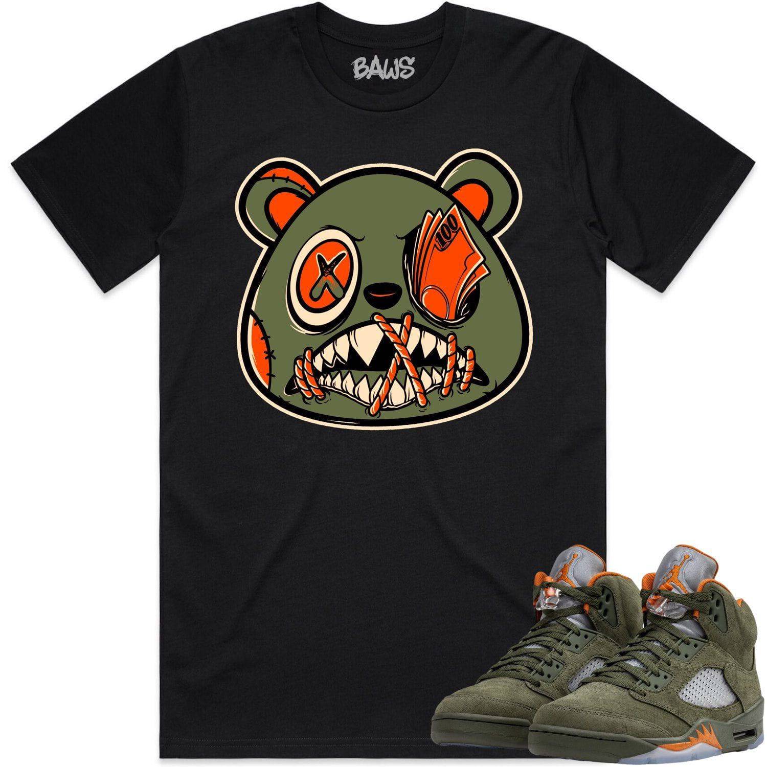 Olive 5s Shirts - Jordan Retro 5 Olive Shirts - Money Talks Baws