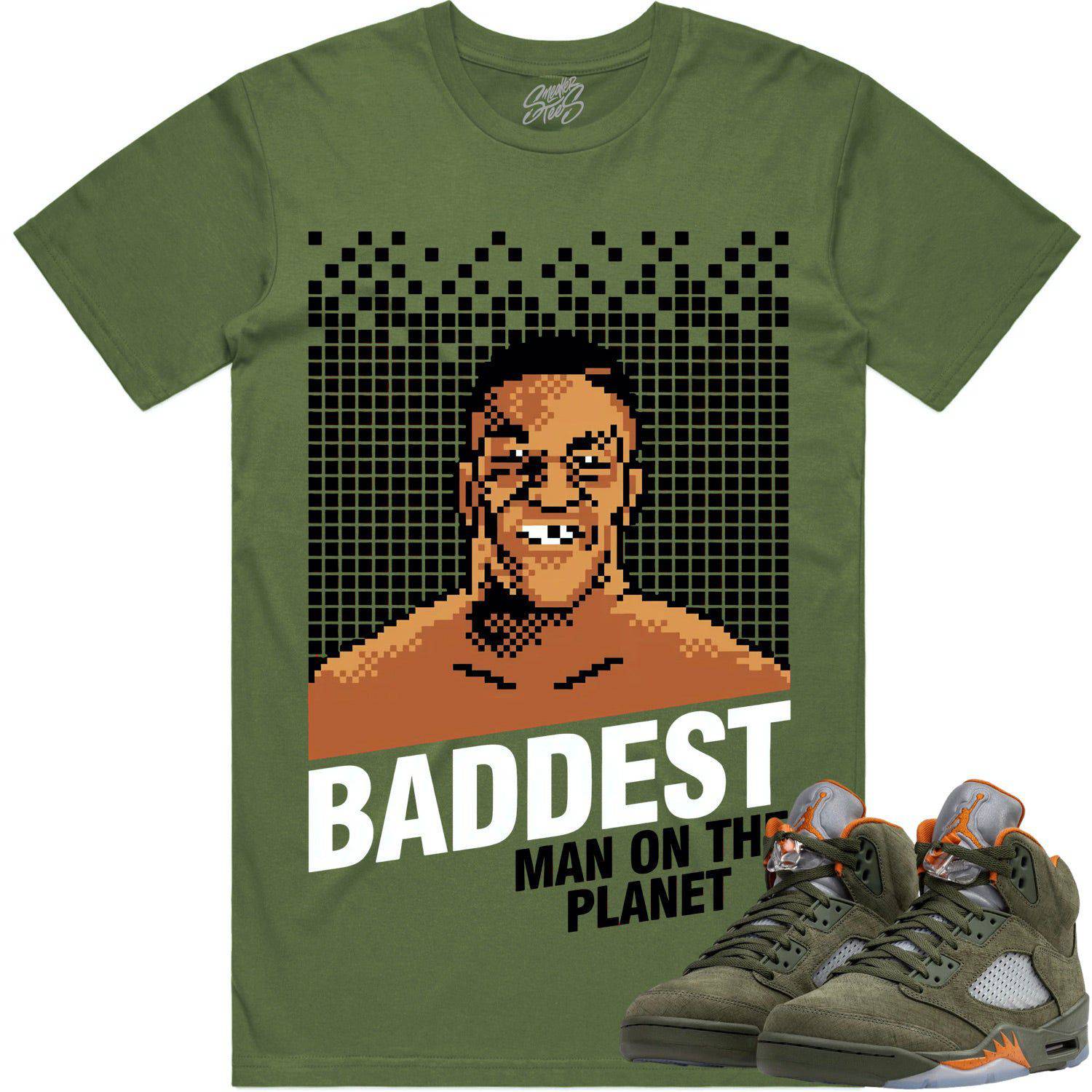 Olive 5s Shirts - Jordan Retro 5 Olive Sneaker Tees - Baddest