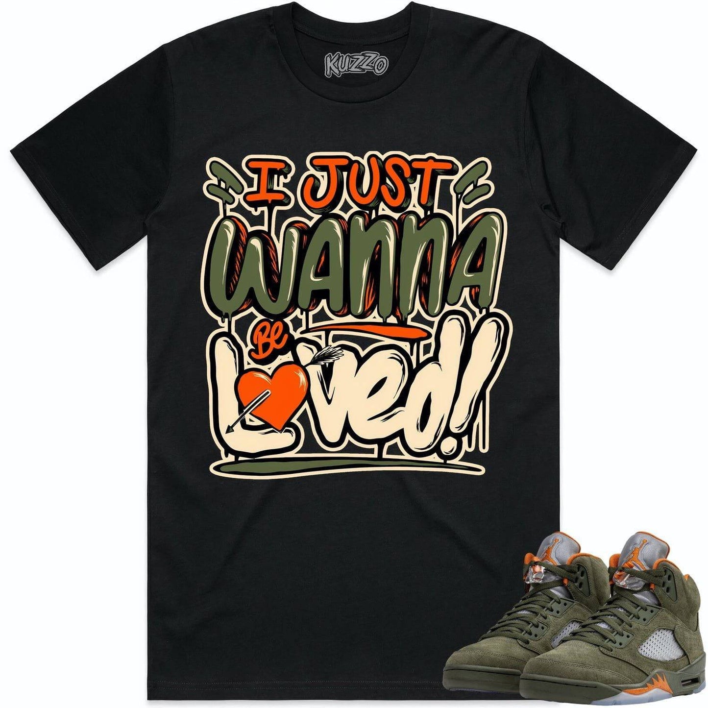 Olive 5s Shirts - Jordan Retro 5 Olive Sneaker Tees - Celadon Loved