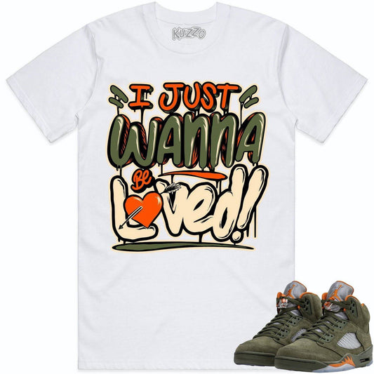 Olive 5s Shirts - Jordan Retro 5 Olive Sneaker Tees - Celadon Loved