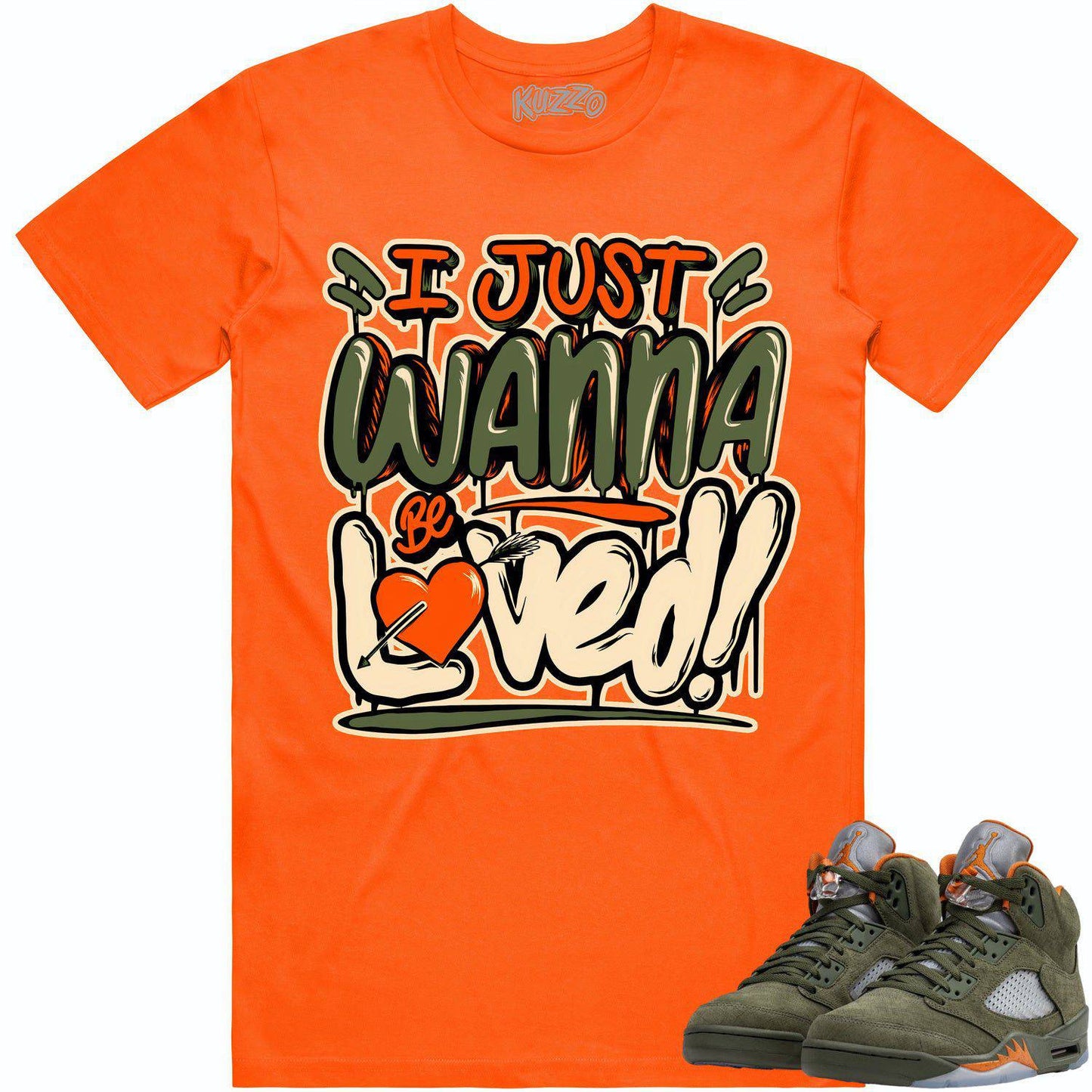 Olive 5s Shirts - Jordan Retro 5 Olive Sneaker Tees - Celadon Loved