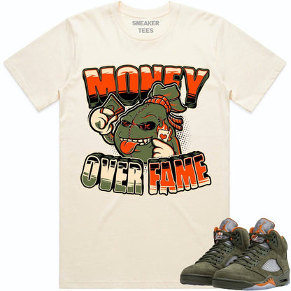 Olive 5s Shirts - Jordan Retro 5 Olive Sneaker Tees - Celadon Money